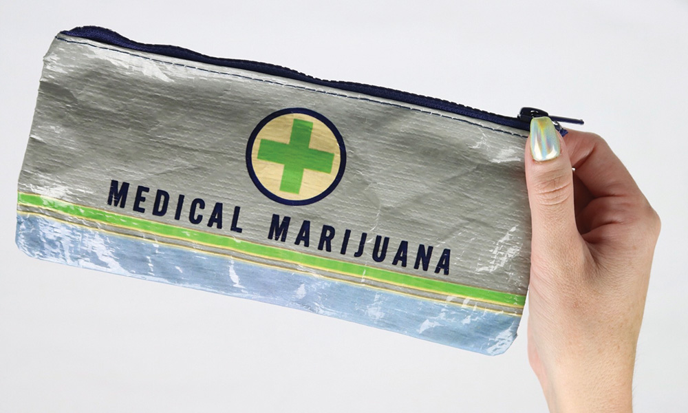Made from 95 percent post-consumer recycled materials, Blue Q’s kitschy style is perfectly applied to make a cute and well-labeled storage option for your stash. 