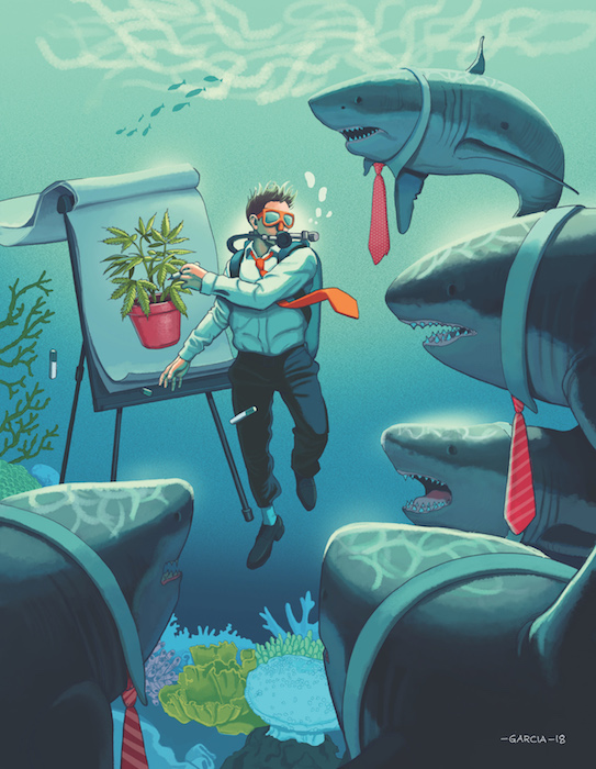 Shark Tank Arcview Group Las Vegas Redfield Proctor Illustration Cannabis