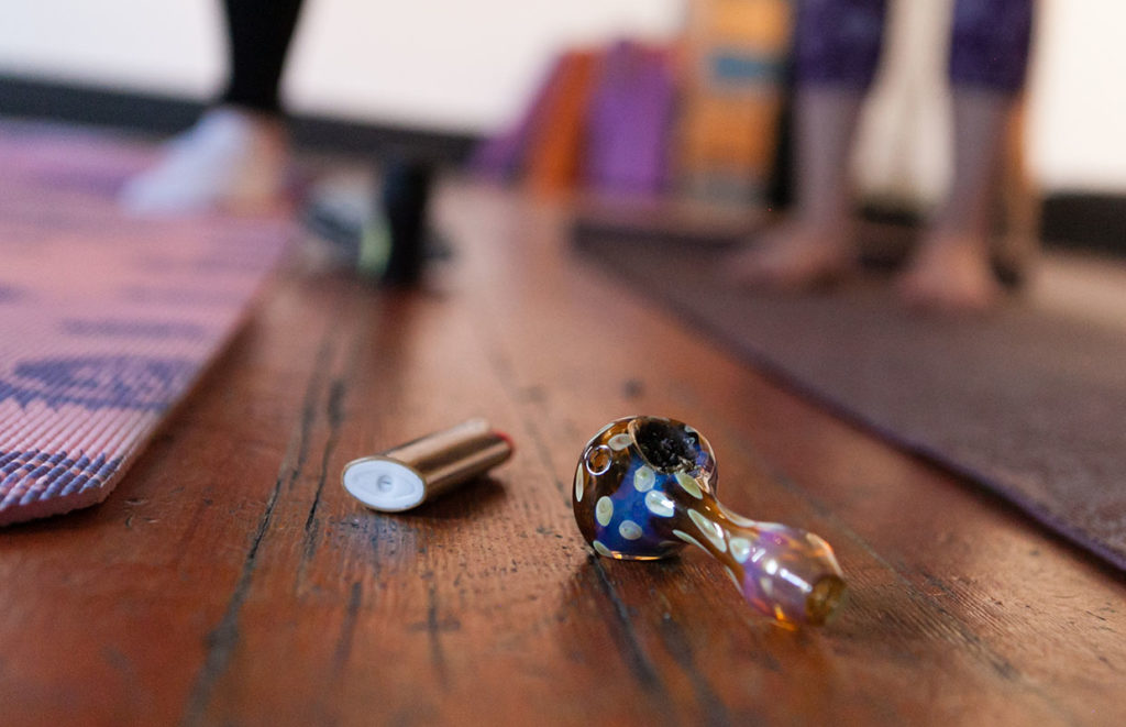 calm yourself with cannabis yoga