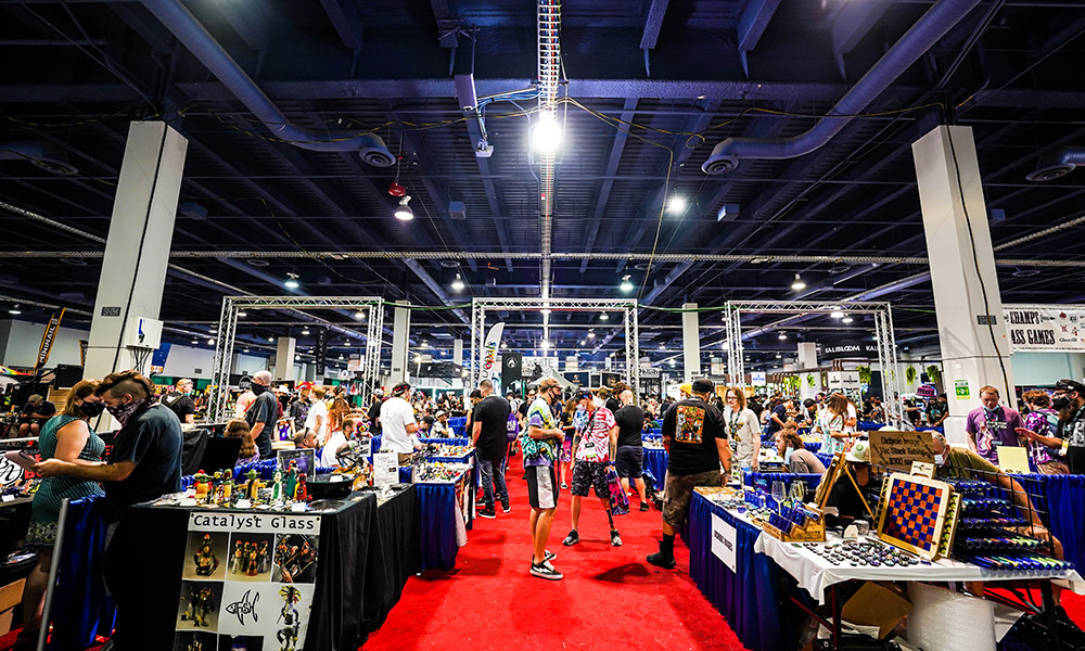 Overall shot of booths at the CHAMPS trade show in Las Vegas