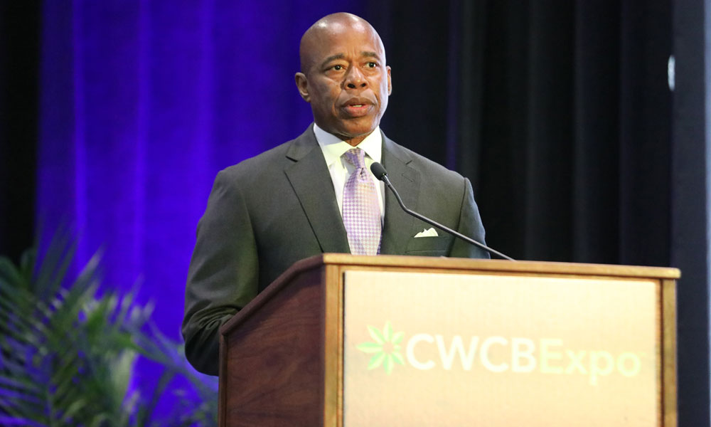 NYC Mayor Eric Adams speaking at Cannabis World Congress & Business Expo